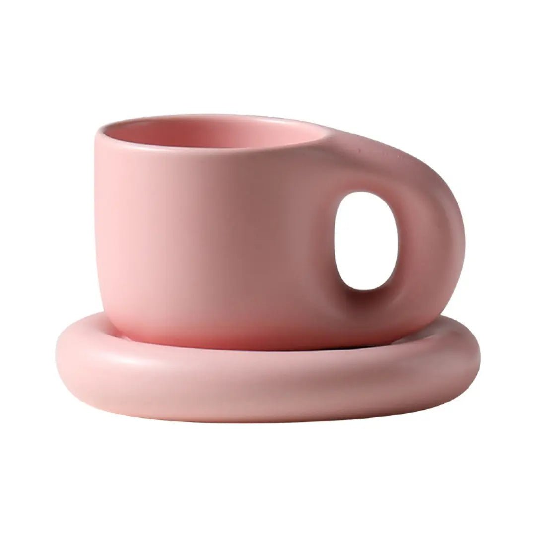 Modern Ceramic Mug with Saucer | Tavalon Tea Australia