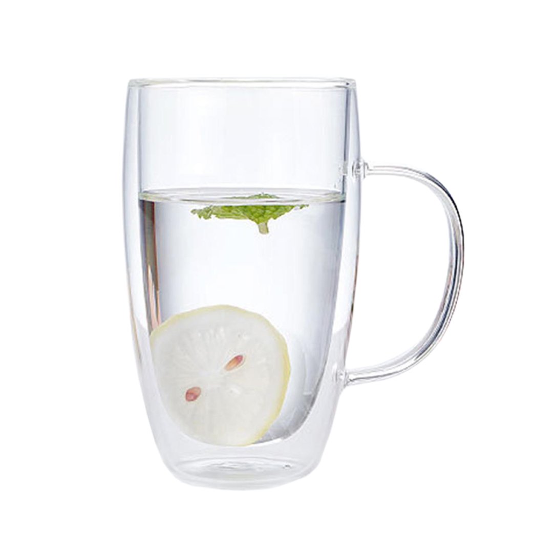 Large Sleek Double Wall Glass Cup with Handle | Tavalon Tea Australia 