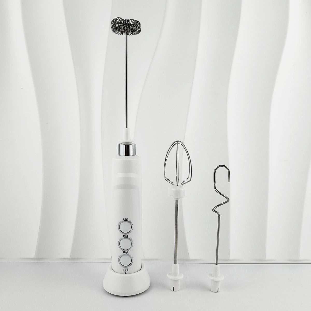 Electric Milk Frother Stick with Charging Stand