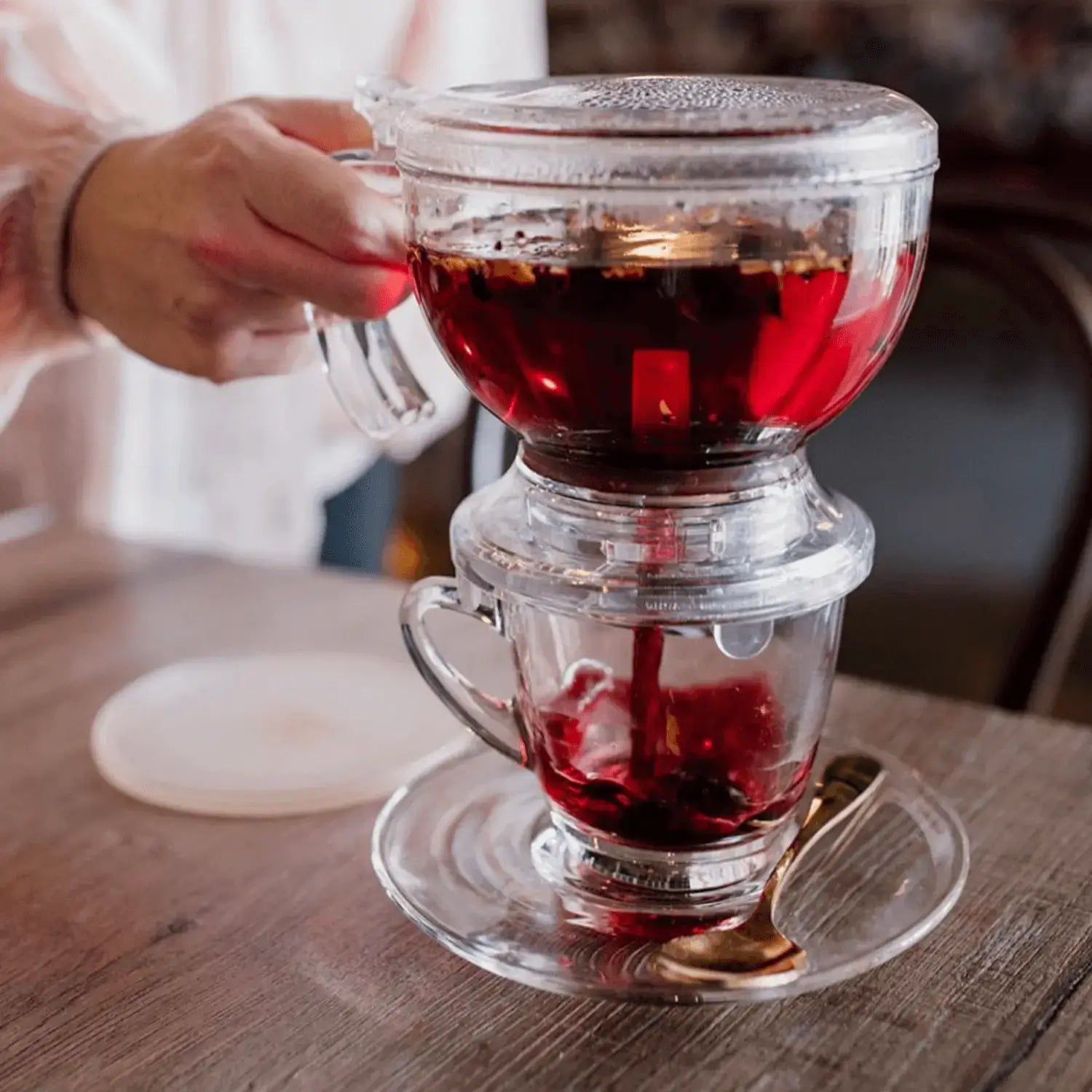 Gravity Teapot Cup & Saucer  | Tavalon Tea Australia